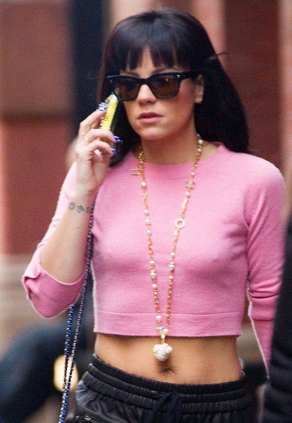 Lily Allen Poke Nipples Showing While She Outside Mercer Hotel New York
