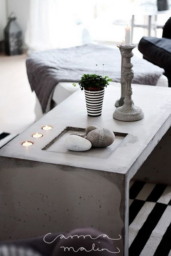 Amazing DIY Concrete Coffee and Side Tables