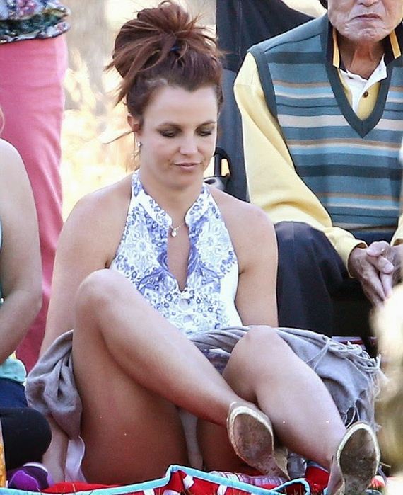 Britney Spears Upskirt Panty Flashing at a Soccer Game in Woodland Hills.