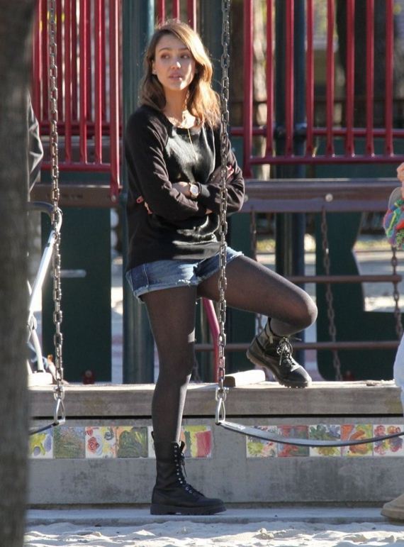 Jessica-Alba-in-Shorts-at-Coldwater-Canyon