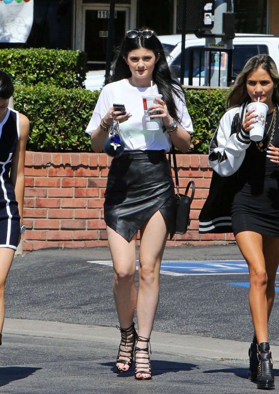 Kylie-Jenner-in-a-mini-skirt-out-in