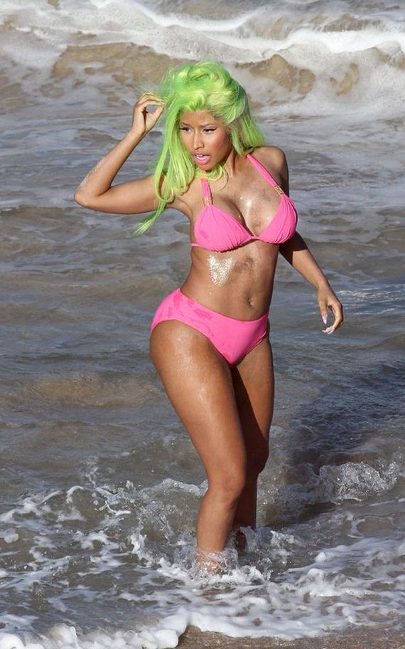 Nicki Minaj’s Pink Bikini-Clad "Starship" Beach Oahu, Hawaii.