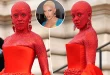 Doja Cat Covered In Red Paint And 30,000 Crystals